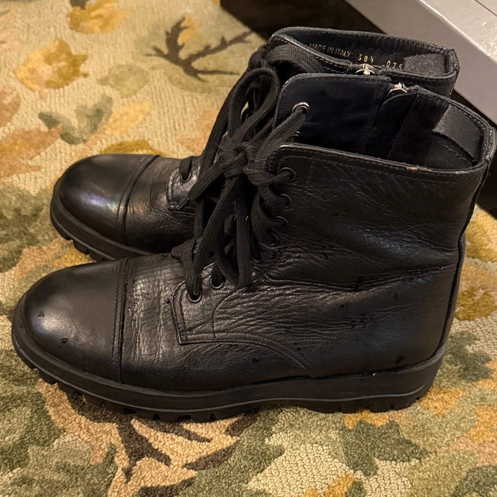 Prada Dark Leather Ankle Boots
